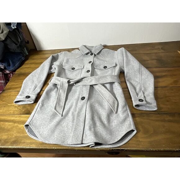 Zara Women’s Belted Overshirt/Shacket Gray Size XS - Picture 1 of 9
